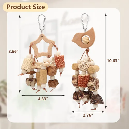 Vista 2 de Litewoo 2PCS Natural Bird Forrajeando Loro Trituración Masticar Juguetes
