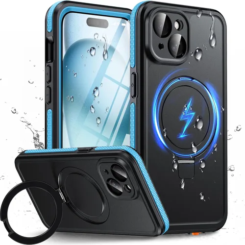 Vista 18 de Oterkin Funda magnética impermeable para iPhone Air con [protector de pantalla integrado] [soporte invisible] [compatible con MagSafe]