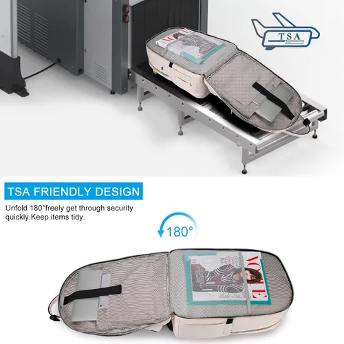Vista 6 de YAMTION Mochila para mujeres y adolescentes, mochila escolar TSA para laptop con USB para estudiantes universitarios, negocios, oficina, trabajo