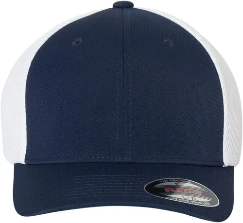 Vista 28 de Flexfit - Gorra ajustable de malla elástica en dos tonos Negro