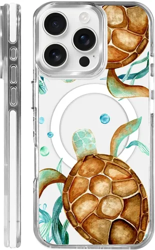 Vista 70 de Funda para iPhone 13 Pro, transparente con bonito patrón de tiburón azul, compatible con Magsafe funda protectora suave para mujeres y niñas (blanco)