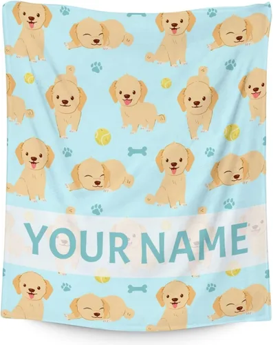 Vista 18 de Golden Retriever - Manta para niñas, tamaño de regazo de 30 x 40 pulgadas, manta de felpa suave y mullida, manta colorida y linda para sala de estar