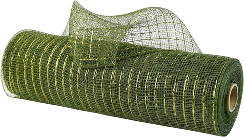 Vista 11 de MEEDEE Rollos de 10 pulgadas de malla decorativa verde esmeralda Malla verde para hacer coronas Cinta de malla verde para árbol de Navidad