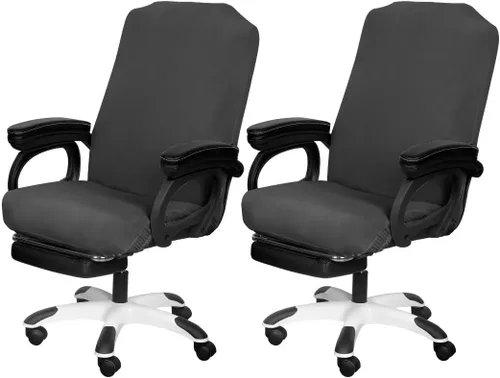 Vista 27 de SARAFLORA - Funda para silla de oficina - Grande, color negro - Funda extraíble para computadora con cremallera, universal, giratoria