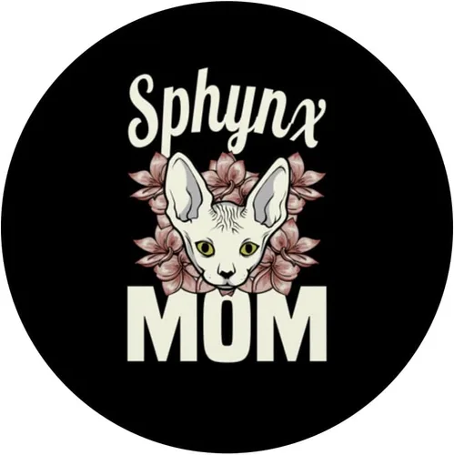 Vista 3 de Sphinx Mamá amante de los gatos Sphynx sin pelo Madre raza desnudo gato PopSockets intercambiable PopGrip