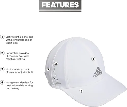 Vista 2 de Adidas Superlite - Gorra deportiva ajustable de ajuste relajado para entrenamiento