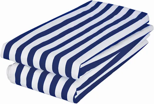 Vista 3 de Rockcloud Juego de 2 fundas de almohada cuadradas decorativas 100% de algodón a rayas, fundas de cojín para sofá, dormitorio, automóvil, 18 x 18 Azul