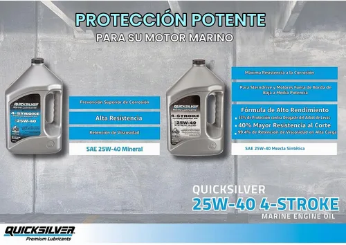 Vista 5 de Quicksilver de Mercury Marine 25W-40 Aceite de motor marino, 1 qt.