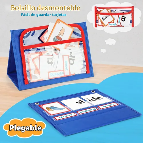 Vista 4 de Torlam Tabla de Bolsillo de Combinaciones y Dígrafos, Juegos de Fónica de Onset Rime Tarjetas de Vista de Palabras de Lectura, Tabla de Aprendizaje