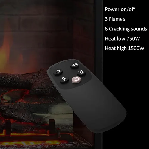 Vista 6 de RICHFLAME Gavin 23 Pulgadas Chimenea Eléctrica de Inserción con Tronco y Altavoz, Diseñada para Montaje en Pared, Apertura para Quema de Madera