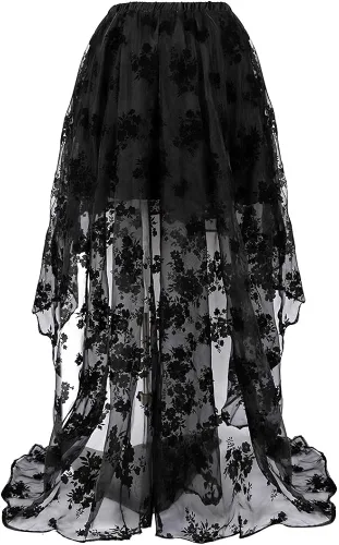 Vista 3 de Zhitunemi Disfraz steampunk para mujer, falda victoriana, vestido de corsé para niñas, talla grande, vestido de boda, con volantes, trajes altos