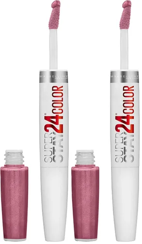 Vista 50 de Maybelline Super Stay 24, lápiz labial líquido de maquillaje de 2 pasos, color altamente pigmentado de larga duración con bálsamo hidratante, Merlot