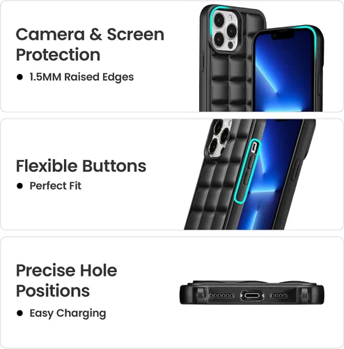 Vista 5 de ZCDAYE Funda para iPhone 13 Pro Max con correa, funda de silicona suave con cordón cruzado para teléfono, correa de hombro ajustable para el cuello