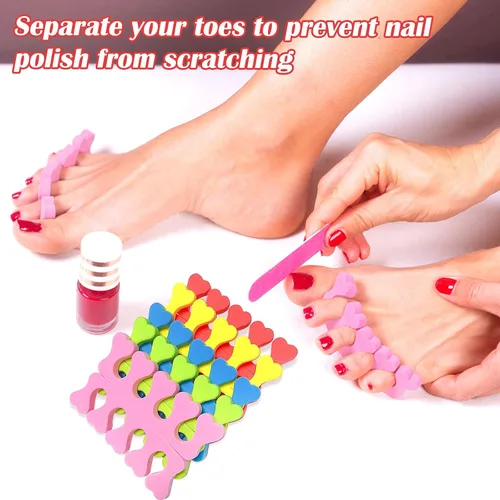 Vista 3 de 10 separadores de dedos para pedicura, separador de dedos de esponja suave para esmalte de uñas, separadores de dedos, separadores de dedos