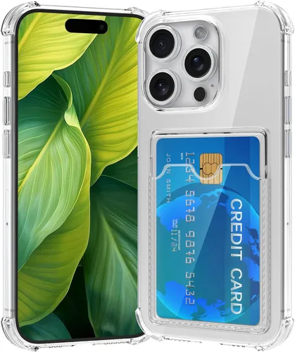 Vista 19 de Funda compatible con iPhone 13 con tarjetero, funda tipo cartera, transparente, delgada, suave, protectora a prueba de golpes, antiarañazos, funda