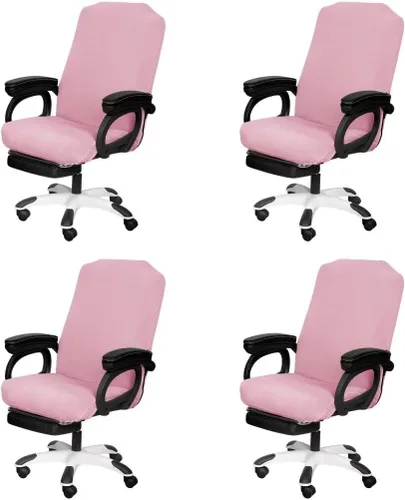 Vista 21 de SARAFLORA - Funda para silla de oficina - Grande, color negro - Funda extraíble para computadora con cremallera, universal, giratoria