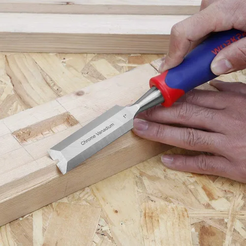 Vista 4 de WORKPRO W043007 Cincel para madera, hoja ancha de 1 pulgada, construcción de acero al cromo-vanadio (paquete individual)