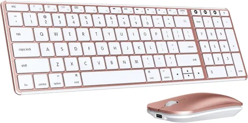 Vista 11 de seenda SKM64-2 - Combo de teclado y mouse Bluetooth para Mac, MacBook y iPad Multi-device Bluetooth switching, quiet, rechargeable, compact