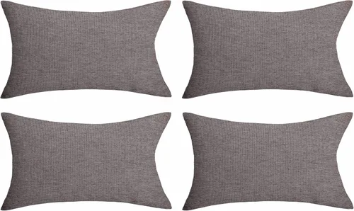 Vista 26 de Demetex Fundas de almohada de exterior impermeables de 16 x 16 pulgadas, fundas de almohada decorativas de lino para sala de estar, balcón y jardín