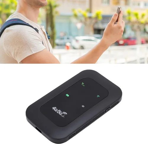 Vista 2 de lyrlody Enrutador WLAN, dispositivo móvil de punto de acceso WiFi 4G LTE, enrutador portátil con 2100 MAh para hasta 10 dispositivos con conexión