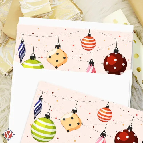Vista 5 de 2026 Tarjetas de Feliz Año Nuevo y sobres – Bombas coloridas brillantes, saludos navideños de Navidad, invitaciones, agradecimientos, anuncios