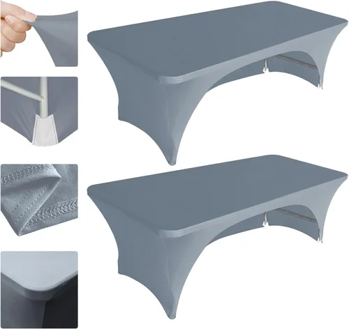 Vista 14 de Eurmax USA - Manteles rectangulares ajustables de elastano de 4 pies, mantel elástico para bodas, eventos o para decorar la mesa del patio