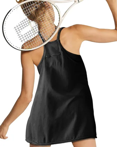 Vista 2 de Vestido de tenis para mujer FP Dupes Hot Shot Mini vestido enterizo de gran tamaño con bolsillos, pantalones cortos integrados gratuitos para verano