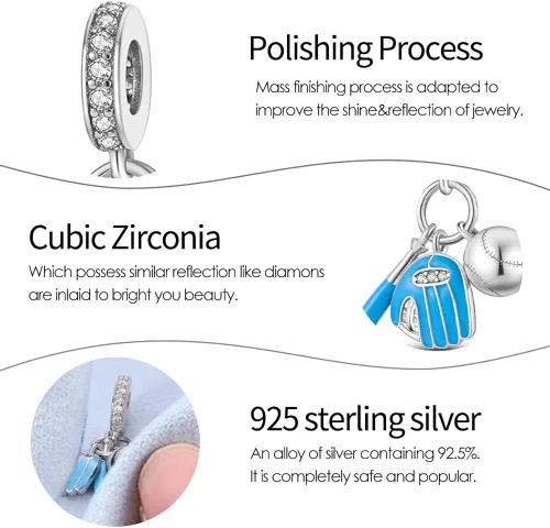 Vista 3 de Pandach Abalorios de plata de ley 925 que se adaptan a pulseras y collares para mujer, constelación de Nuestra Señora, colgante, abalorios, regalos