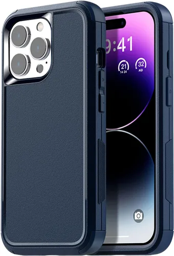 Vista 18 de AICase Funda resistente de 3 capas para iPhone 14 Pro (6.1 pulgadas), apta para bolsillo, protección de grado militar, a prueba de golpes, a prueba