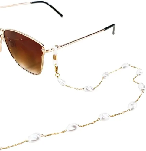 Vista 4 de Cadena de gafas de perlas para mujer, correa para gafas de sol, collar de cristal de lectura, soporte de seguridad