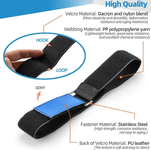 Vista 4 de Correas de amarre para escaleras, correas ajustables multiusos para escaleras Reusable Ladder Straps, Ladder Rack Tie Down Strap with Nylon Hook &