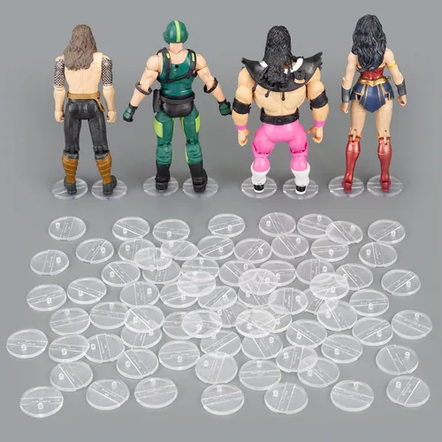 Vista 8 de SIXPOINTS 36 piezas de base redonda de plástico negro para figuras, soportes de soporte de 6 pulgadas compatibles con figuras de juguete 1/12 Marvel