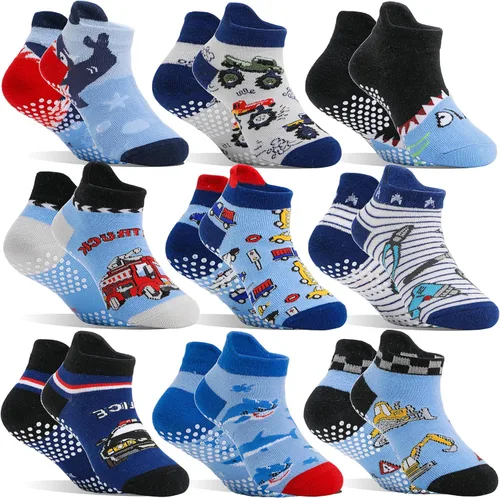 Vista 7 de Baby Girls Boys Toddlers Grips Socks Kids Non Slip Anti Skid Ankle Cotton No Show Socks with Grippers