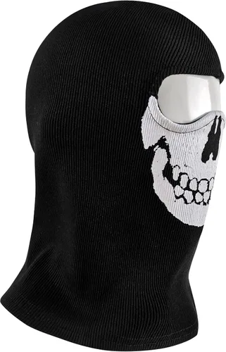 Vista 2 de Máscara de equipo fantasma, pasamontañas, disfraz de calavera, resistente al viento, máscara de esquí para motocicleta Negro