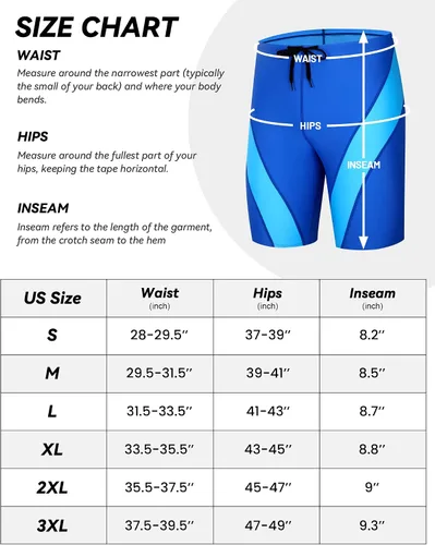 Vista 7 de Runhit Swim Jammers for Men, UPF 50+ Men's Athletic Swimwear Jammers, Endurance Swimsuit for Training Racing