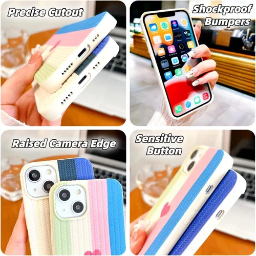 Vista 3 de Funda compatible con iPhone 13 Pro con forma de corazón para mujeres y niñas, diseño estético, delgado, delgado, a prueba de golpes, funda