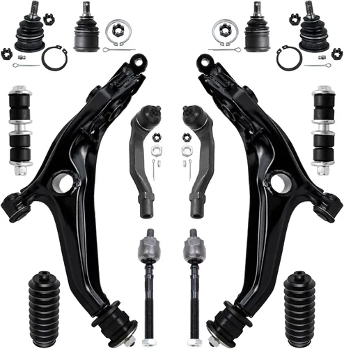 Vista 139 de Detroit Axle - Kit de suspensión frontal de 15 piezas para Jeep Grand Cherokee 99-04 1999 2000 2001 2002 2003 2004, brazos de control superior e