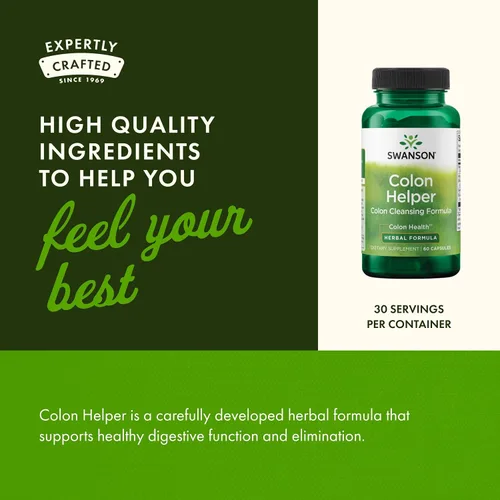 Vista 5 de Swanson Colon Helper - Suplemento digestivo herbario para adultos que buscan eliminaciones saludables con Goldenseal, olmo resbaladizo y aloe