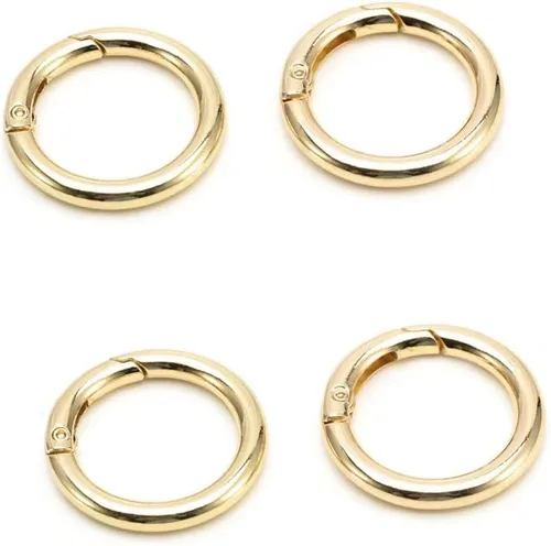 Vista 2 de 3/4 inch 4 pcs Keyrings Buckle, Bags,Purses for Round Carabiner,Carabiner Ring Metal O spring Ring Trigger Clips