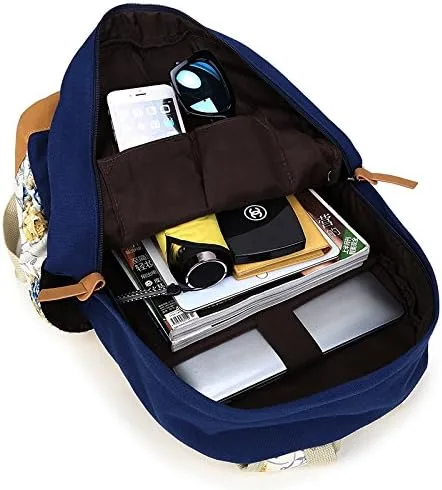 Vista 3 de Mochila escolar para niñas y mujeres, mochilas de viaje para laptop, mochila escolar ligera, mochila de lona para la espalda, mochila casual