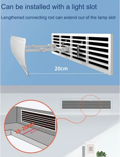 Vista 5 de Deflector de aire acondicionado ajustable, para el registro de aire acondicionado central y rejilla de pared lateral, salida de aire acondicionado