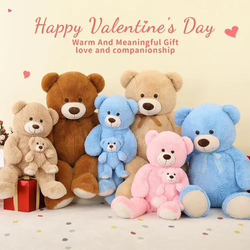 Vista 2 de Tezituor Oso de peluche grande con bebé, oso de peluche grande de 39 pulgadas con bebé, oso de peluche gigante para niños, novia en el día