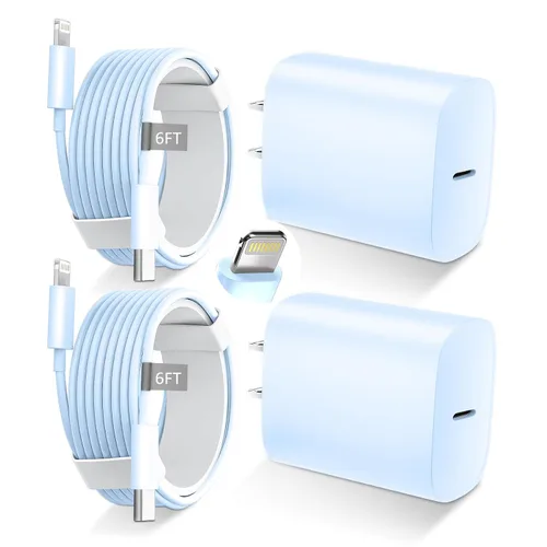 Vista 21 de DiHines Cargador rápido para teléfono 14 13 12 11, cable de carga Lightning de 3 pies con bloque de carga USB C de 20 W para teléfono 14/14 Pro