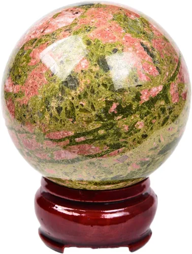 Vista 65 de JIC Gem Piedra Natural de Jaspe Africano Cristal de Curación Esfera Adivinación Bola de Piedra Preciosa, Feng Shui Reiki Aura Decoración