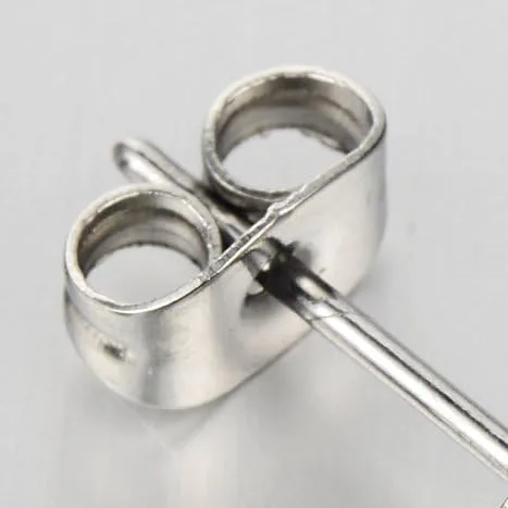 Vista 4 de Par de pendientes unisex de acero inoxidable para hombre y mujer