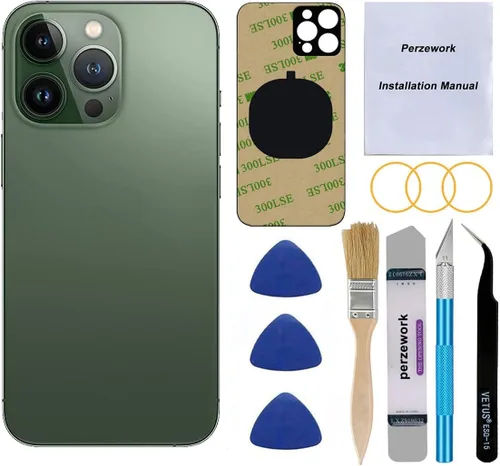 Vista 10 de Repuesto original OEM de cubierta trasera de cristal para iPhone 13 Pro Max de 6.7 pulgadas (Grafito) para todos los operadores con adhesivo