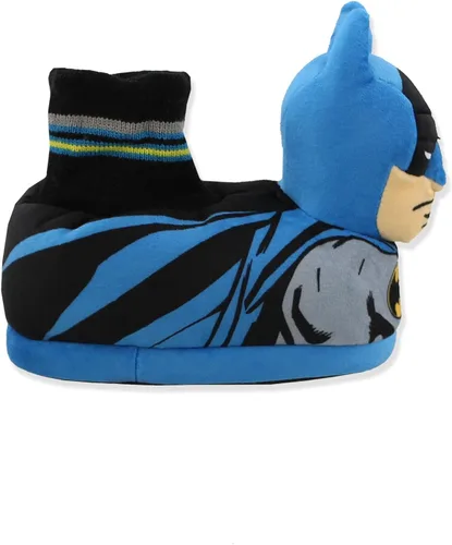Vista 5 de DC Comics Batman - Pantuflas de felpa 3D para niños pequeños, Azul