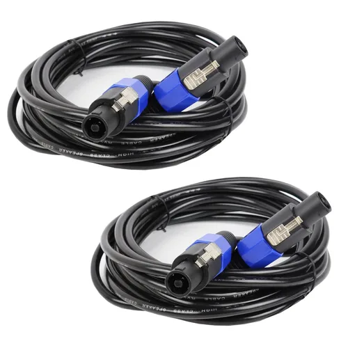 Vista 11 de HBU Paquete de 2 cables Speakon True de 4 conductores de 3 pies, cable Speakon de 4 polos a SpeakON - Amplificador de escenario PA DJ de 12 AWG a