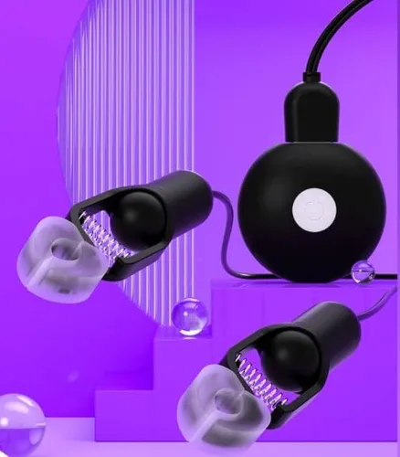Vista 2 de Vibrador Pezones Clip Clítoris Clip Recargable Masturbación Femenina Masajeador (Negro)