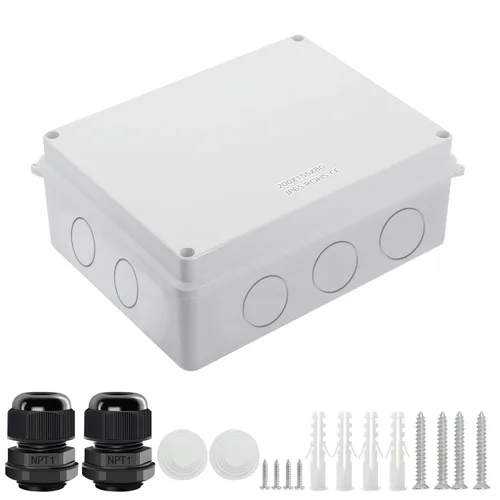 Vista 19 de LeMotech - Caja de conexiones, caja eléctrica IP55, resistente al agua, a prueba de polvo, plástico ABS, para proyectos electrónicos, color blanco